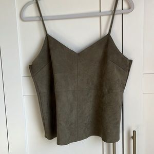Naked Zebra Olive Suede tank top